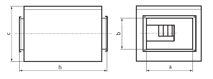 Размеры шумоизолированного вентилятора Ostberg IRE 60х35 Размеры шумоизолированного вентилятора Ostberg IRE 60х35